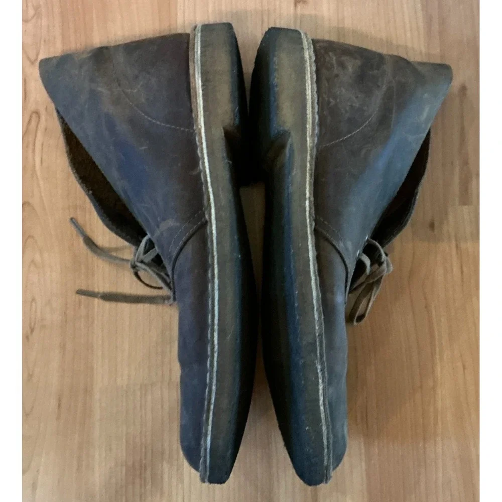 Clarks Originals Desert‎ Boots Mens 9 Brown Leather Crepe Sole Chukka Shoes
